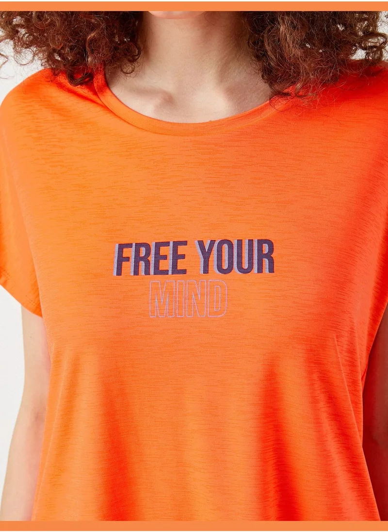 KOTON Slogan Printed T-Shirt Crew Neck