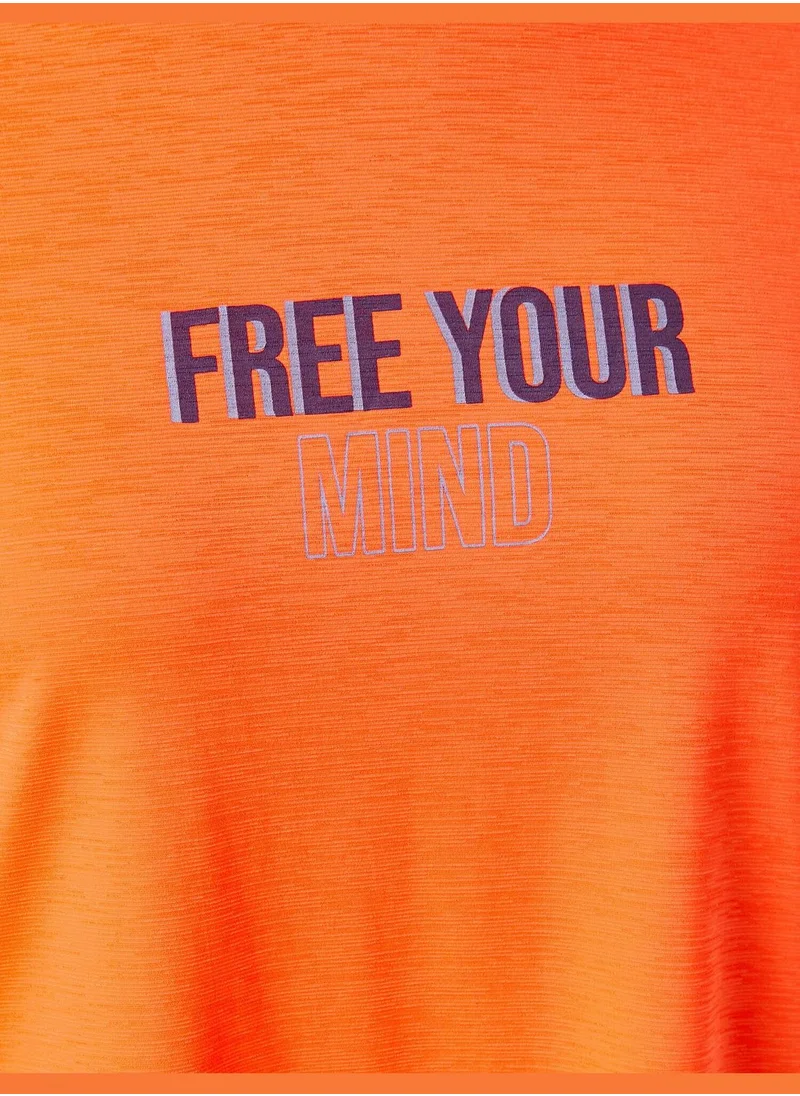 KOTON Slogan Printed T-Shirt Crew Neck