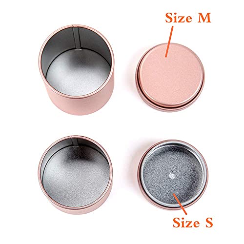 Tianhui Small Tin Can Box with Airtight Lids Canister for Coffee Tea Candy Storage Loose Leaf Tea Tin Containers Storage 5 Pcs (Gold, S) - Image 4