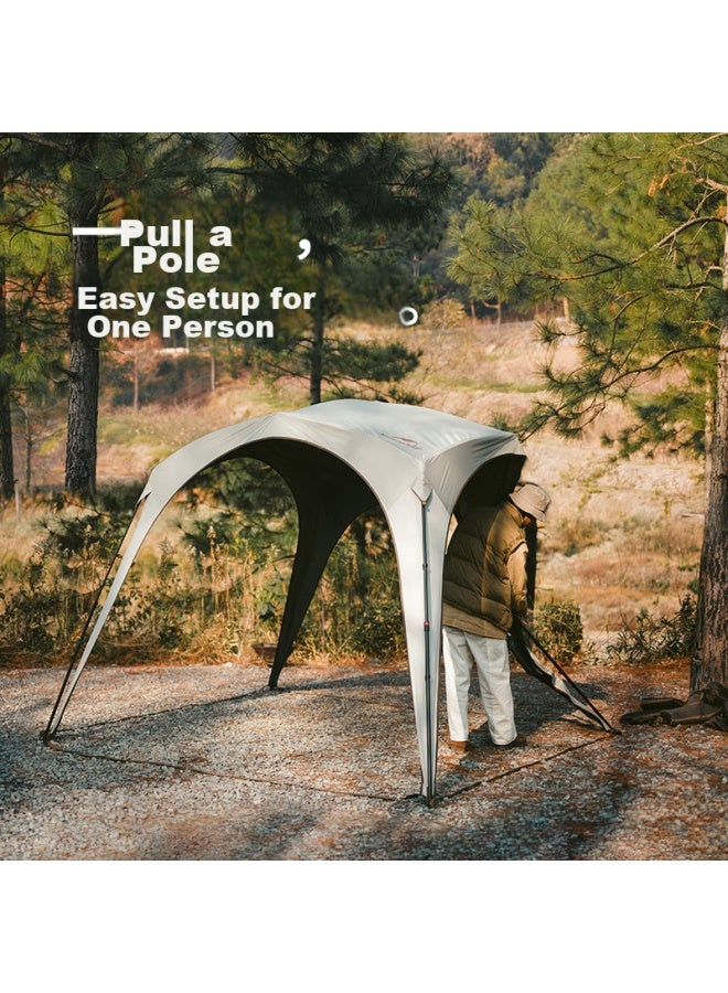 Naturehike Naturehike Nuoke Yunjie Self-opening Titanium Black Gel Canopy Outdoor Camping, Sand Gold, Tpu Door Curtain - Image 3