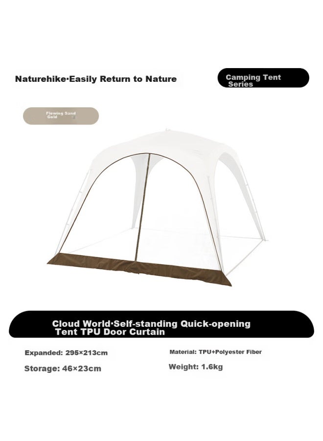 Naturehike Naturehike Nuoke Yunjie Self-opening Titanium Black Gel Canopy Outdoor Camping, Sand Gold, Tpu Door Curtain - Image 1