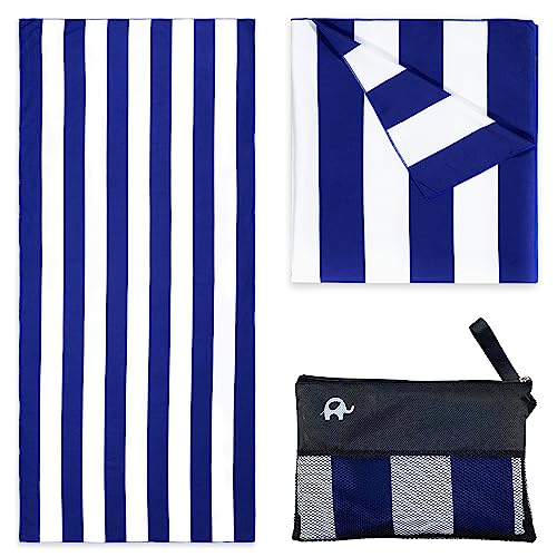 Elite Trend Elite Trend Microfiber Beach Towel for Adults with Bag  Extra Large 78x35 inch Lightweight Sand Free Quick Dry Towel for Travel Swimming Yoga Camping Cabana Navy 