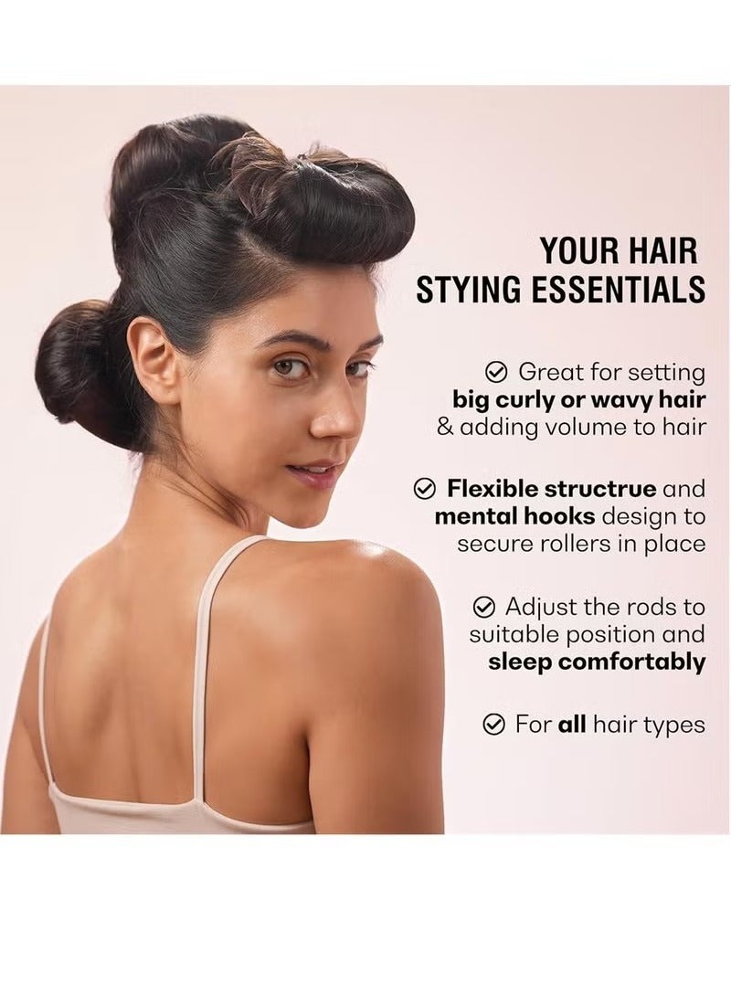 Heatless Hair Curler 3 Pack Black Flexi Rods with Hook Heatless Curling Rod for All Hair Types No Heat Curlers to Sleep In Overnight Heatless Curls for Blowout Hair - Image 5