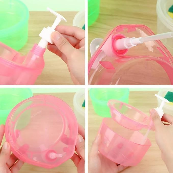 DUDSCOG 2-in-1 Liquid Soap Dispenser & Sponge Holder - Convenient Dishwasher Liquid Holder for Easy Dishwashing & Kitchen Organization - Image 5
