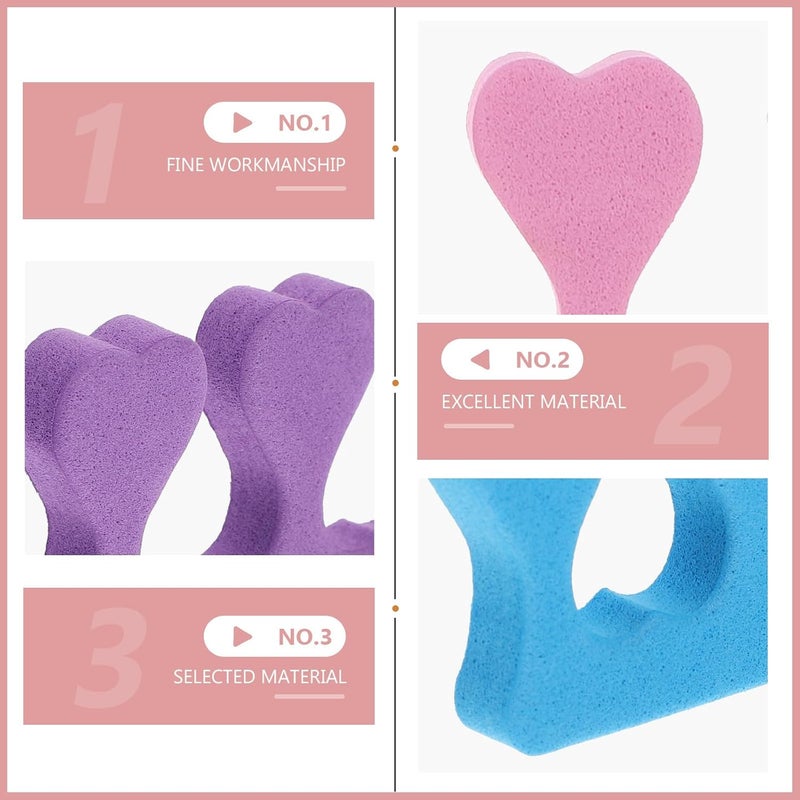 Matte anti slip finish Healifty 90pcs Heart Shape Eva Toe Separators Nail Art Using Tools Manicure Toe Dividers for Women Home Pedicure Foot Care Supplies Moisture proof - Image 3