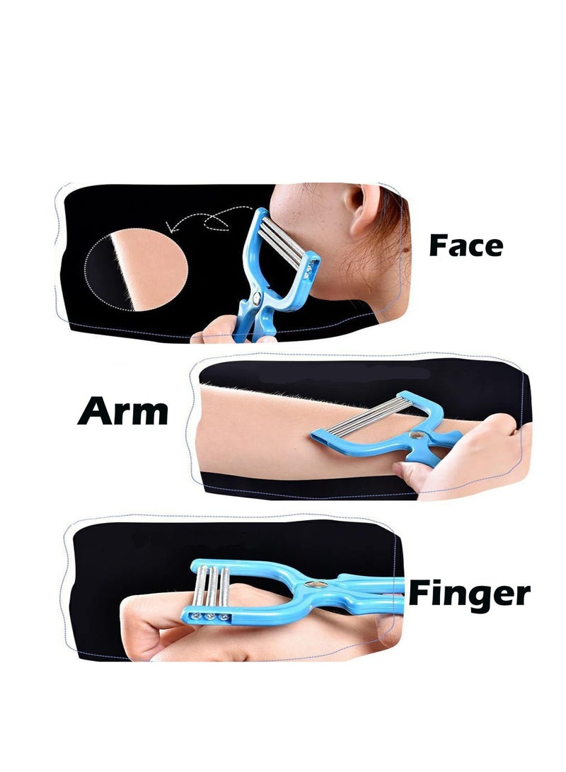 Portable Facial Epilator - 3-Piece Set for Women's Face Hair Removal Manual Handheld Beauty Tool, Tools Arms, Fingers, Lips - Image 3