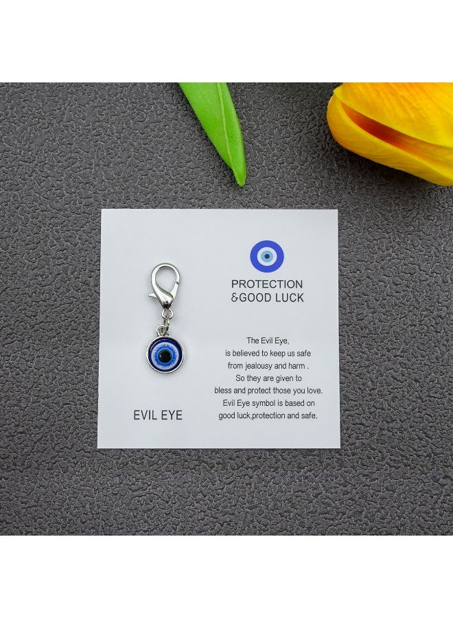2PCS.Zinc Alloy Blue Evil Eye Keychain Protection Good Luck Charm Car Key Backpack Hanging Decoration Unisex Gift - Image 4
