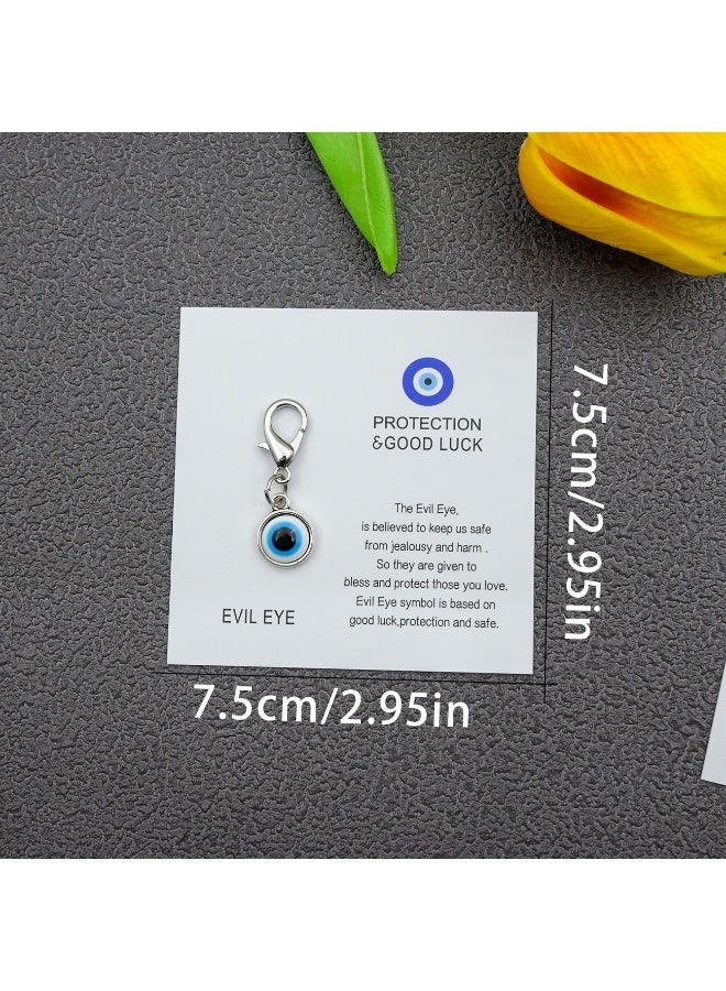 2PCS.Zinc Alloy Blue Evil Eye Keychain Protection Good Luck Charm Car Key Backpack Hanging Decoration Unisex Gift - Image 5