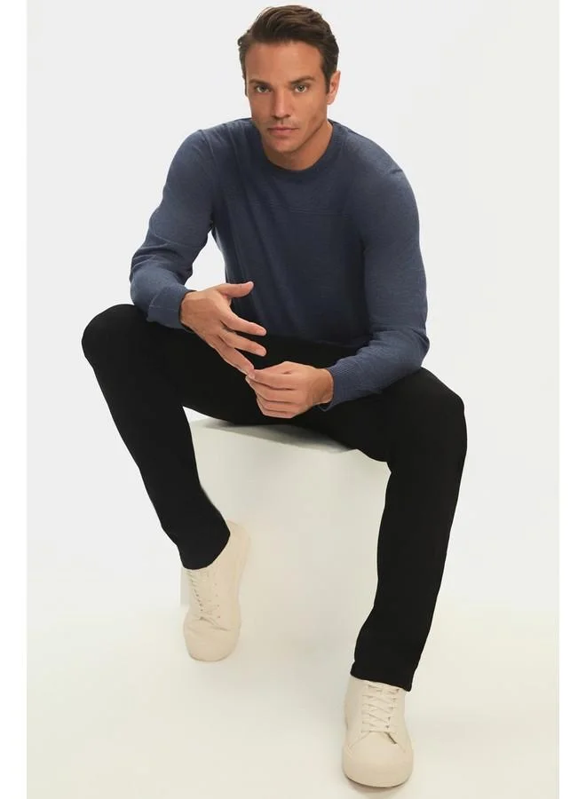 JUNE June Men Regular Fit Crew Neck Knitwear Sweater Navy