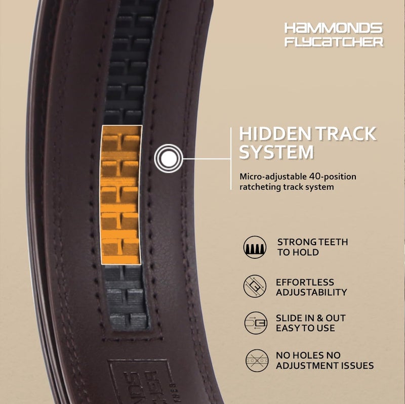 HAMMONDS FLYCATCHER Genuine Leather Belt for Men, Premium Leather Belt with Auto Lock mechanism, Mens Belt Leather Branded with Slide Lock for Everyday Wear - Image 5