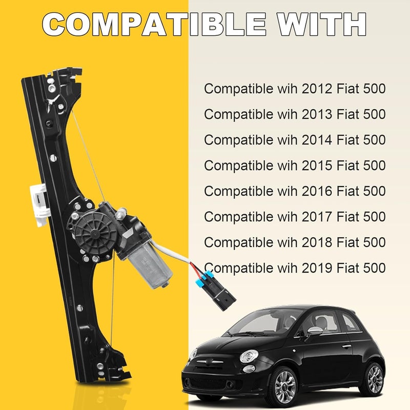 Donpida Front Left Power Window Regulator and Motor Assembly for Fiat 500 1.4L (2012-2019) - Image 5
