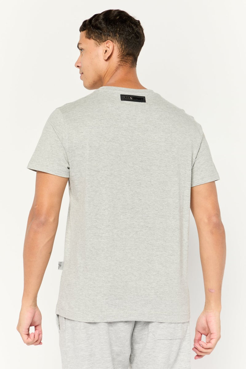 PHILIPP PLEIN Plein Sport Men Sportswear Fit Short Sleeve Outdoor T Shirt, Grey - Image 4