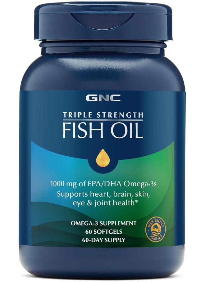 GNC Triple Strength Fish Oil - 60 Softgels  - Image 1