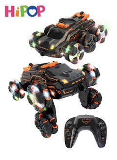 HIPOP Remote Control Car Toys with Four-Wheel Drive,High Speed Double Sided Stunt Car with 360 Flips,Steam,Sound And Light,Great Road Passing Capacity,Ideal Gift for Boys or Girls  - Image 1