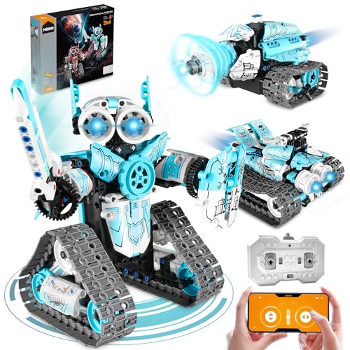 MOJINO STEM Robot Building Kit for Boys 612 APP Remote Control RC Toy for Kids Science LearningDIY Educational Gift Set for Age 6 7 8 9 10 11 12 Boys Girls - Image 1