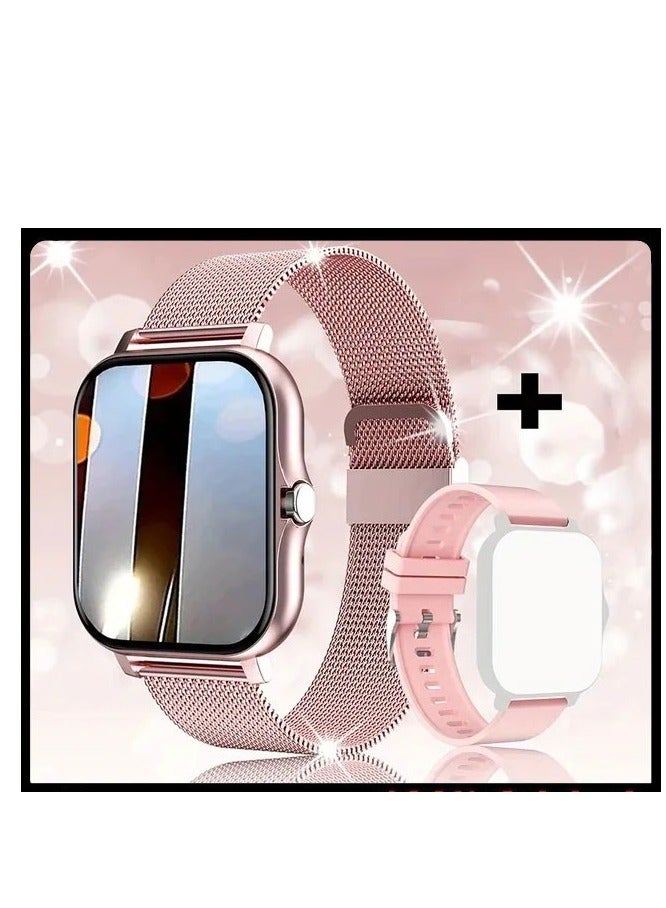 AROAQ Smart Watch, PinkSemilan Waterproof Fitness Tracker Watch, Bluetooth Calls Digital Smartwatch, Large Display Wristwatch Watches For Men And Women - Image 1