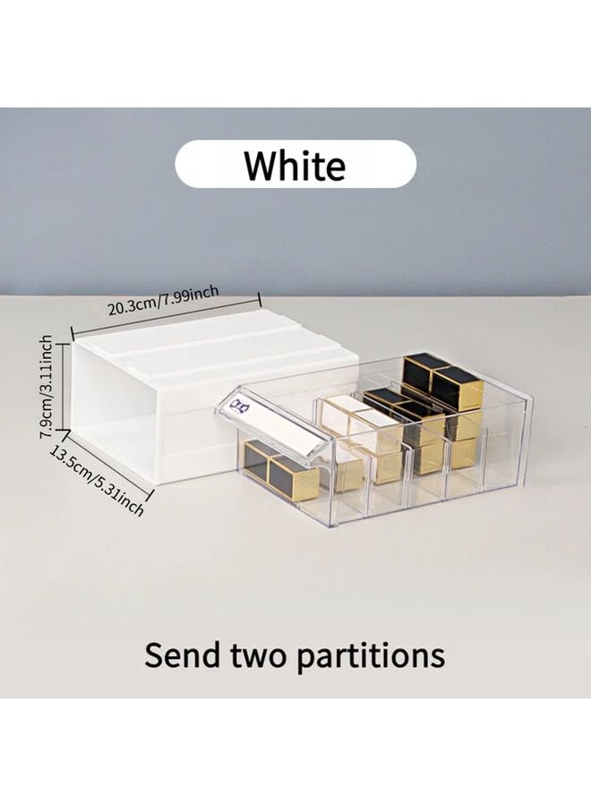 White Plastic Tool Organizer Box Multi Compartment Storage With Handles - Image 1