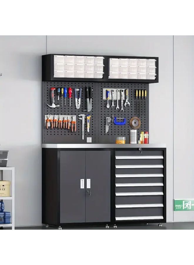 White Plastic Tool Organizer Box Multi Compartment Storage With Handles - Image 4