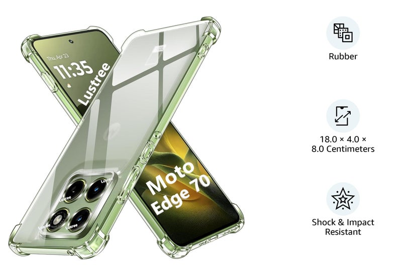 Lustree Back Cover Case Compatible with Motorola Moto Edge 70 | Soft TPU Anti-Shock Bumper Case with Reinforced Corners cam Protection - Image 3