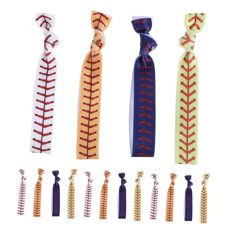20pcs Knotted Elastic Hair Ties for Sports Activities Softcloth Material with Colorfast Print and Color Coding for Groups, and Athletes at Cheer Events - Image 1