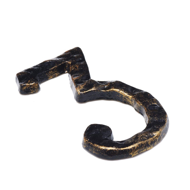 MGTECH House Address Number 5.5 Inch Solid Cast Iron Metal Door Gate Number (Number 3) - Image 2