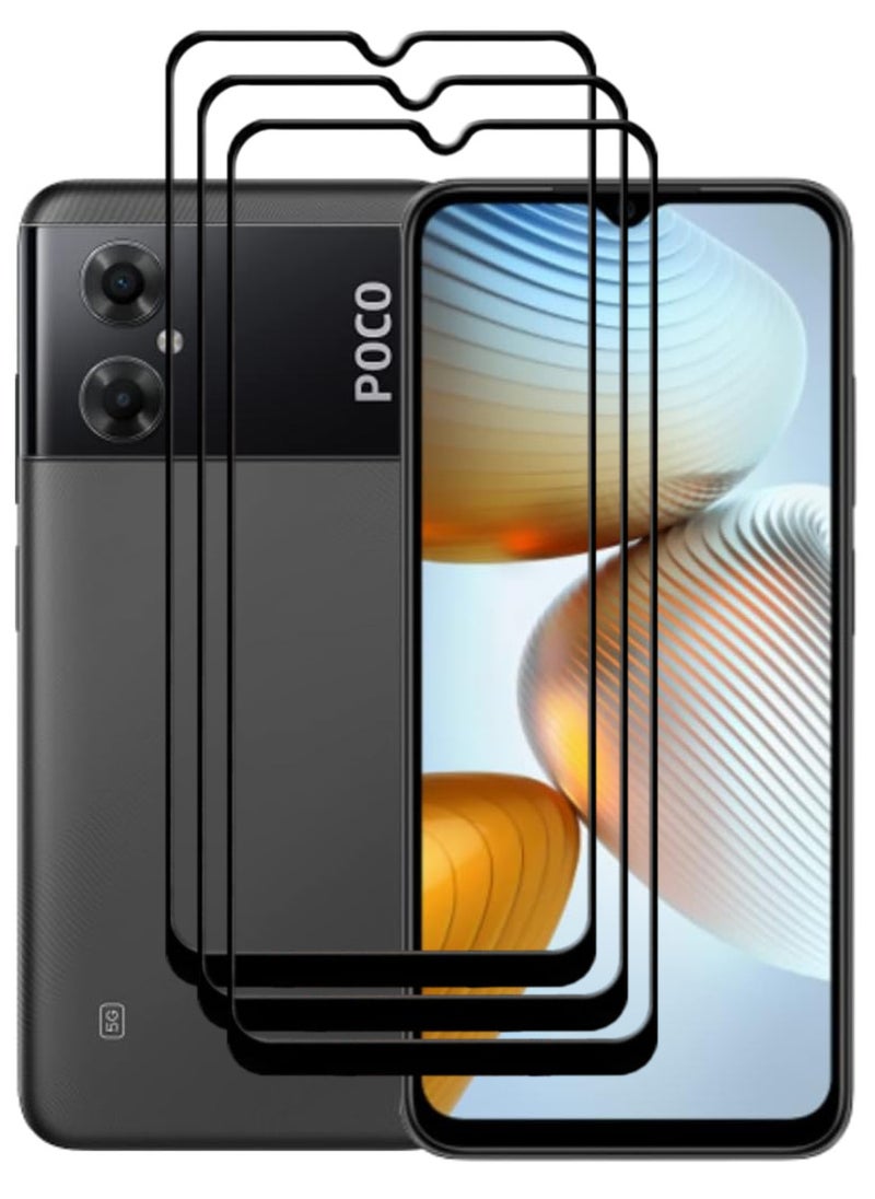 ACLIX 3 Pieces Antistatic ESD Dustproof Premium Quality High Definition Tempered Glass Screen Protector Designed For Xiaomi Poco M4 5G - Image 1