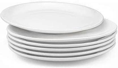 Coolkart Microwave Safe Quarter Plates 6 Pcs, Round, White - Image 1