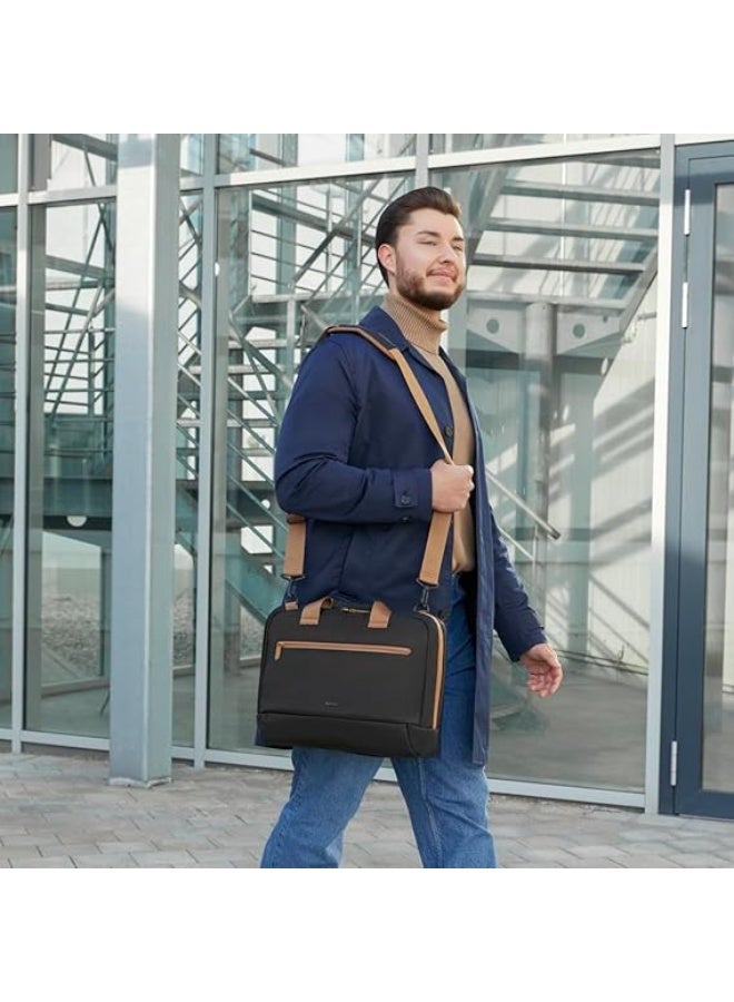 Hama Ultra Lightweight Laptop Bag for Laptops 13.3-14.1 Inches, Business Bag as Shoulder Bag or Carry Bag, Notebook Bag with Organiser Front Compartment and Inner Compartment, Water-Repellent, Black - Image 4