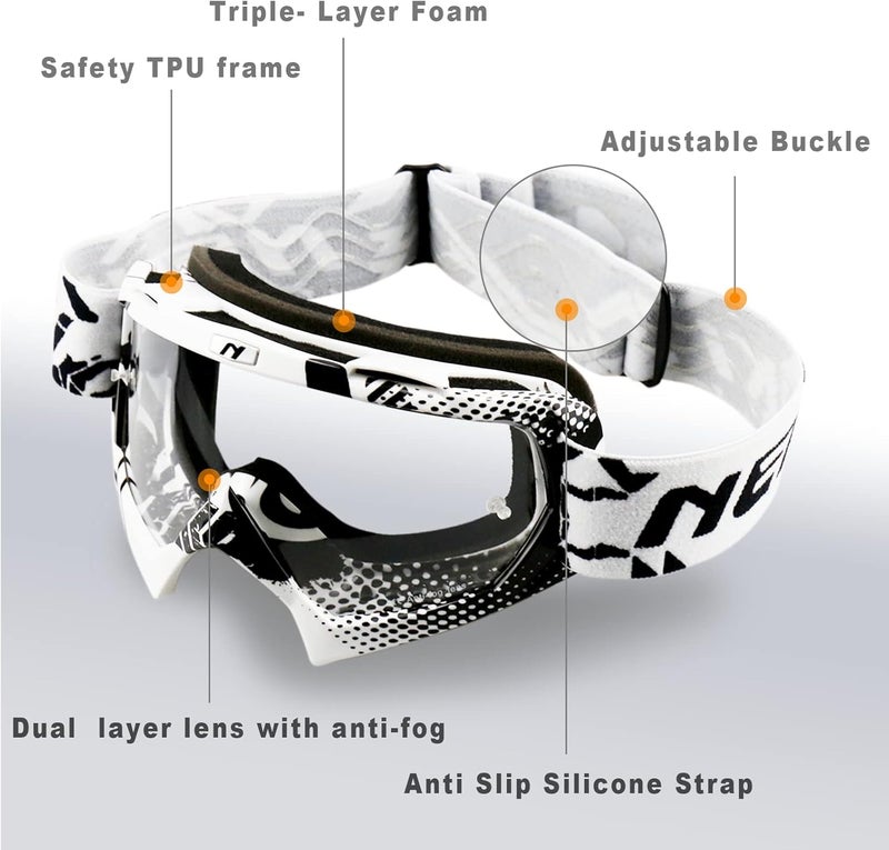 NENKI Motocross Goggles with Anti-Fog and UV Protection - Image 3