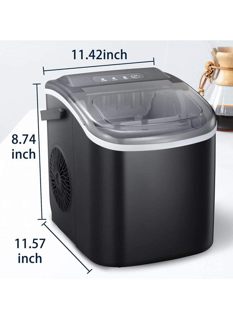 Generic Ice Maker Countertop Ice Maker Machine with Handel 26Lbs 24H, 9 Ice Cubes Ready in 8 Mins Small Ice Maker Portable Ice Maker with Ice Scoop and Basket for Home Kitchen Office iftar sherbet  - Image 2