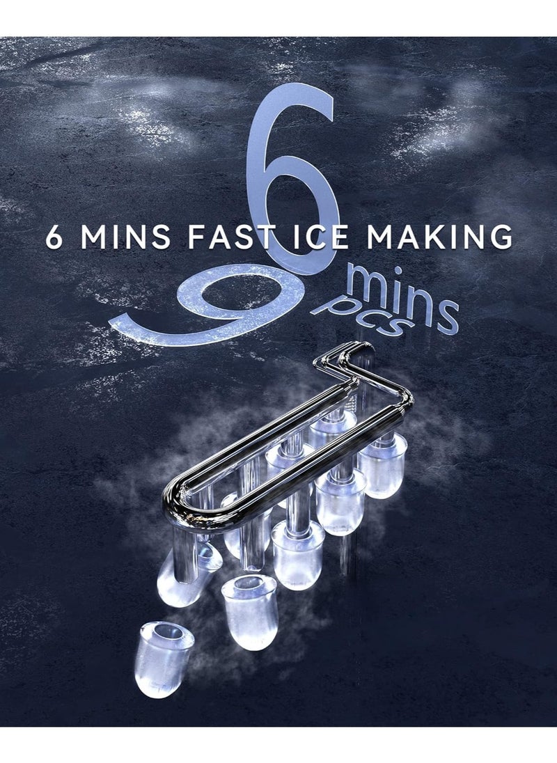Generic Ice Maker Countertop Ice Maker Machine with Handel 26Lbs 24H, 9 Ice Cubes Ready in 8 Mins Small Ice Maker Portable Ice Maker with Ice Scoop and Basket for Home Kitchen Office iftar sherbet  - Image 3
