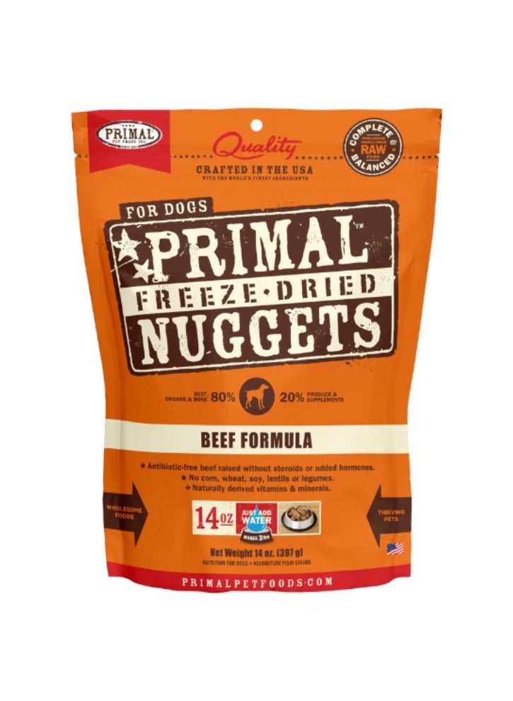 Primal Pet Foods Freeze Dried Dog Nuggets Beef Complete And Balanced Meal 155g - Image 1