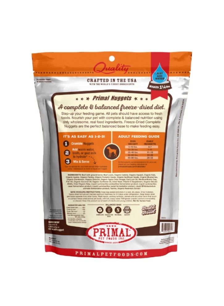 Primal Pet Foods Freeze Dried Dog Nuggets Beef Complete And Balanced Meal 155g - Image 2