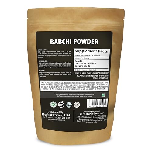 Herbsforever Babchi Powder 230g – Pure Psoralea Corylifolia Churna – Traditionally Used for Skin & Wellness Support – Non-GMO, No Additives – External & Internal Use – Lab Tested - Image 2