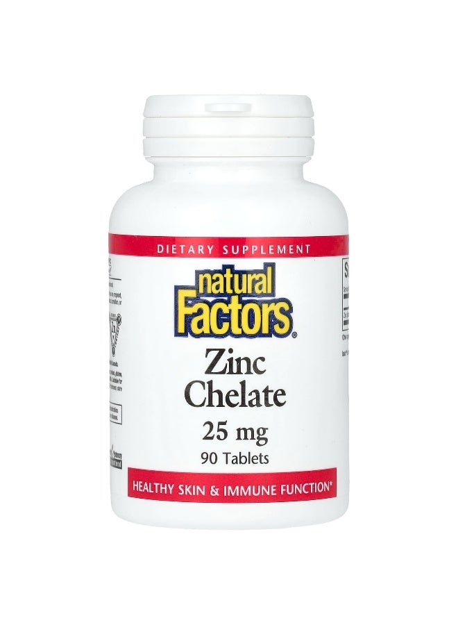 natural Factors Natural Factors, Zinc Chelate, 25 mg, 90 Tablets 