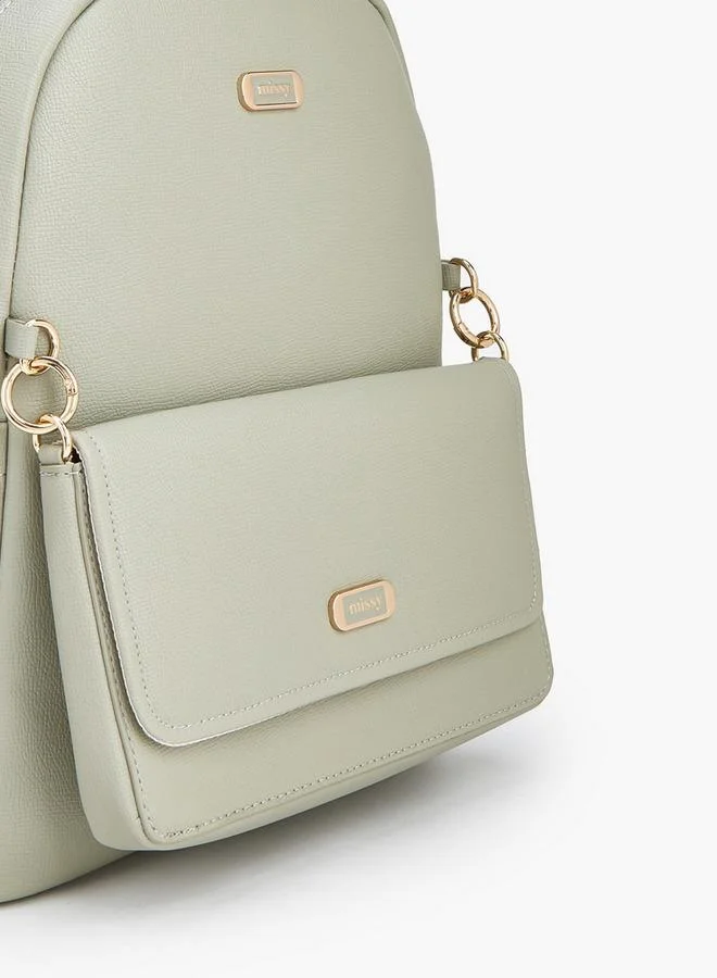 Missy GREEN Solid Backpack With Adjustable Straps  | Best Price UAE