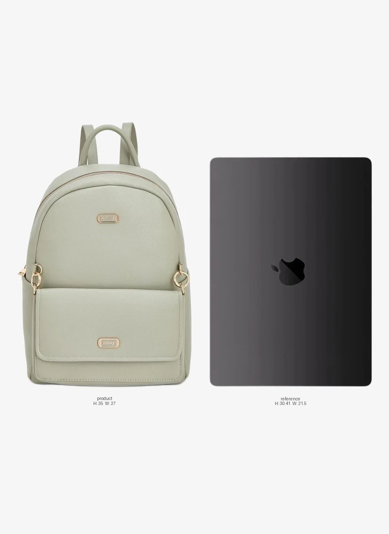 Missy Solid Backpack With Adjustable Straps