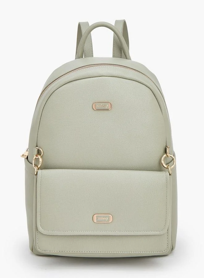 Missy Solid Backpack With Adjustable Straps