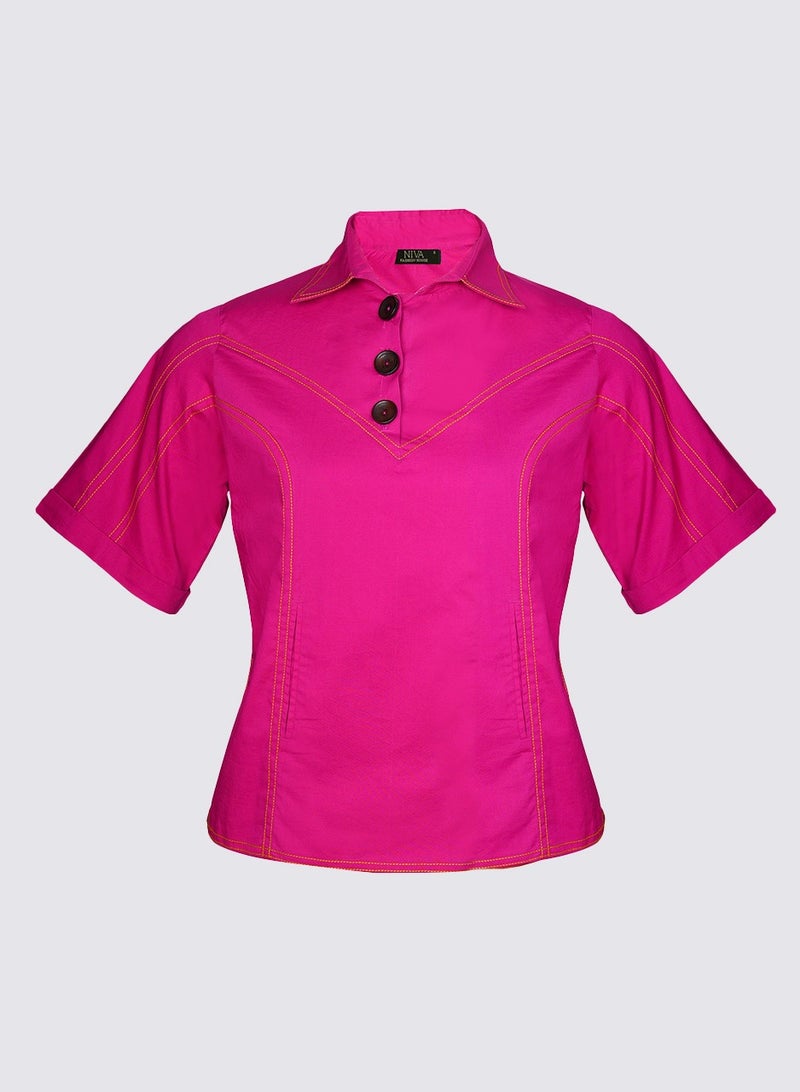 NIVA FASHION HOUSE Loose On Stitch Detailing Blouse  - Image 1