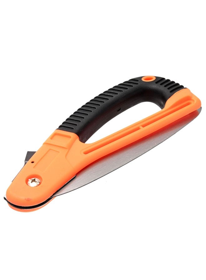 لوازم منشار طوي بمقبض مطاطي - مزوّد بنصل فولاذي حاد بأسنان ثلاثية القطع وقفل أمان لسلامة الاستخدام، مثالي لقطع الأخشاب والأغصان وأعمال الحدائق والنجارة - Image 3