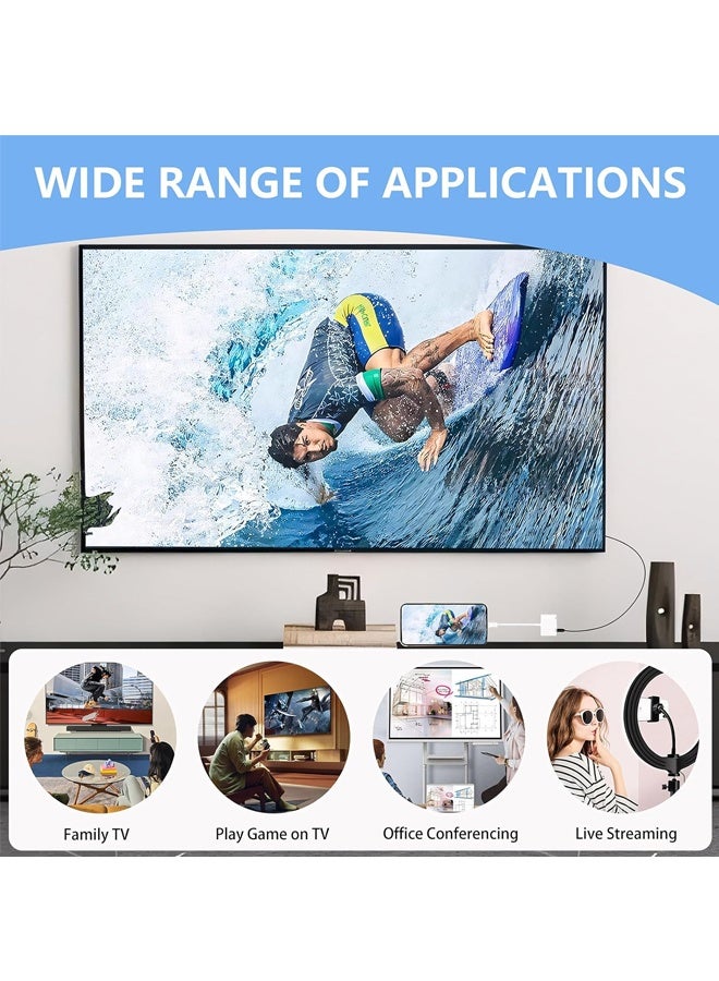 USB C to HDMI for TV, 4K@60Hz Type C to HDMI Adapter with Charging Port, iPhone to Hdmi to USB C Adapter Compatible for iPhone 16/15 Series/iPad Pro/Galaxy/MacBook Pro to HDTV Projector - Image 5