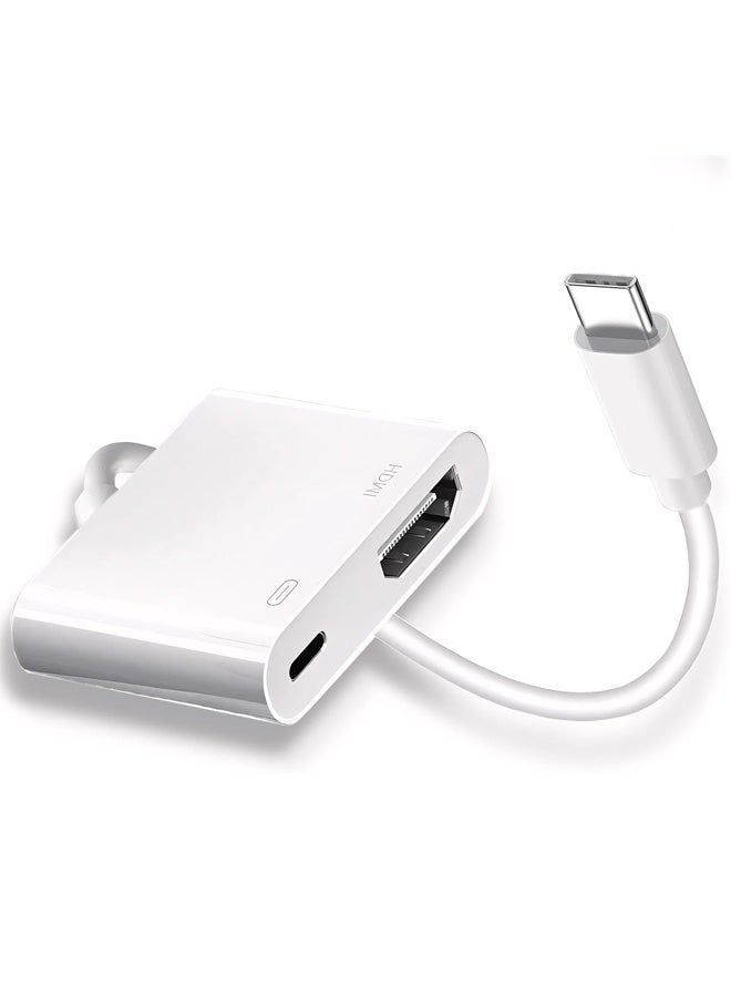 USB C to HDMI for TV, 4K@60Hz Type C to HDMI Adapter with Charging Port, iPhone to Hdmi to USB C Adapter Compatible for iPhone 16/15 Series/iPad Pro/Galaxy/MacBook Pro to HDTV Projector - Image 1