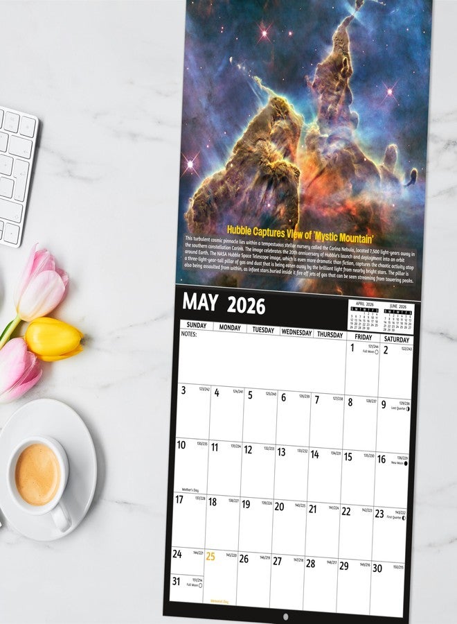 GoiUnlt 2026 Calendar, 2026 Wall Calendar, Space Wall Calendar 2026. Jan. 2026 - Dec. 2026, 12" x 24" (Open), 12-Month Calendar with Large Blocks, Thick Paper, Hanging Holes, Ample Writing Space - Image 2