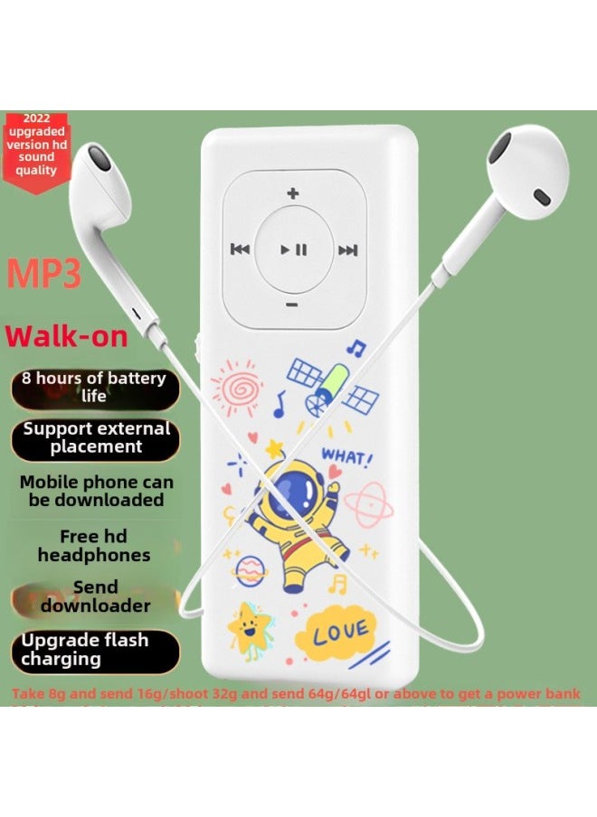 Mp3 Walkman Student Edition English Learning Artifact Music Player Senior High School Students Special Music Mp4-Body Color:02 Neptune (with External Release)-Memory Capacity:16gb-b Full Set Of Headphones = Headphones + Data Cable + Otg Download