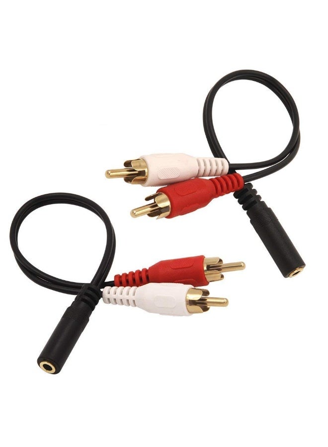 غنافوتو حزمة كابل صوتي ستيريو 2 RCA ذكر من أنثى 3.5 مم × 2 مع محول ذهبي مع حزمة محول من أنثى 3.5 مم أحادي إلى ذكر RCA ذهبي × 2 - Image 4