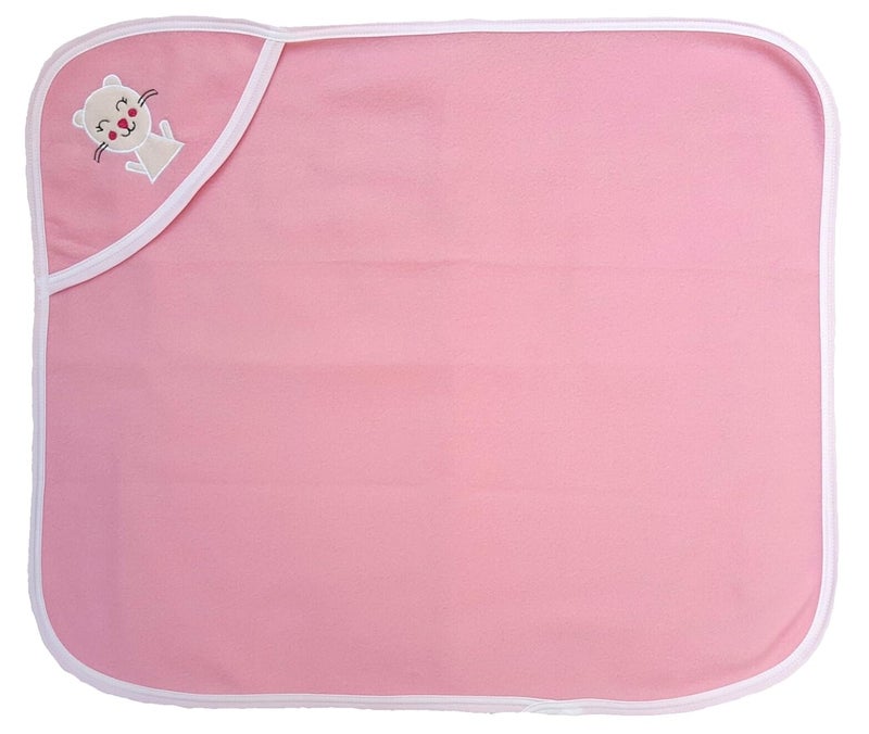 BRANDONN Combo of Printed Shawl Spread, Hooded Cute Blanket & Premium Baby Blanket Cum Wraping Towel (Pack of 3, Pink & White) - Image 3