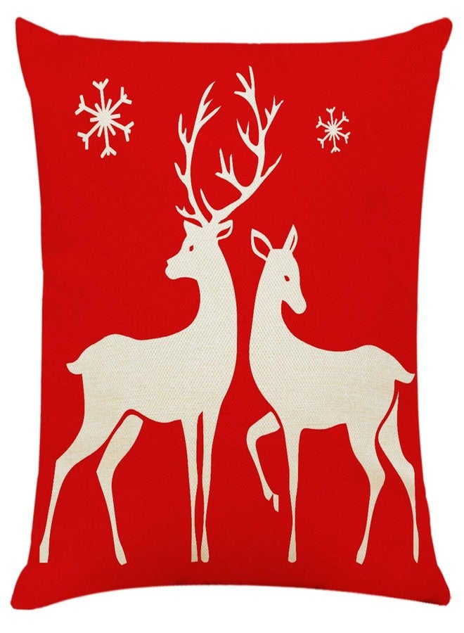 Ogrmar 4PCS 18"x18" Throw Pillow Covers Christmas Decorative Couch Pillow Cases Cotton Linen Pillow Square Cushion Cover for Sofa, Couch, Bed and Car - Image 2
