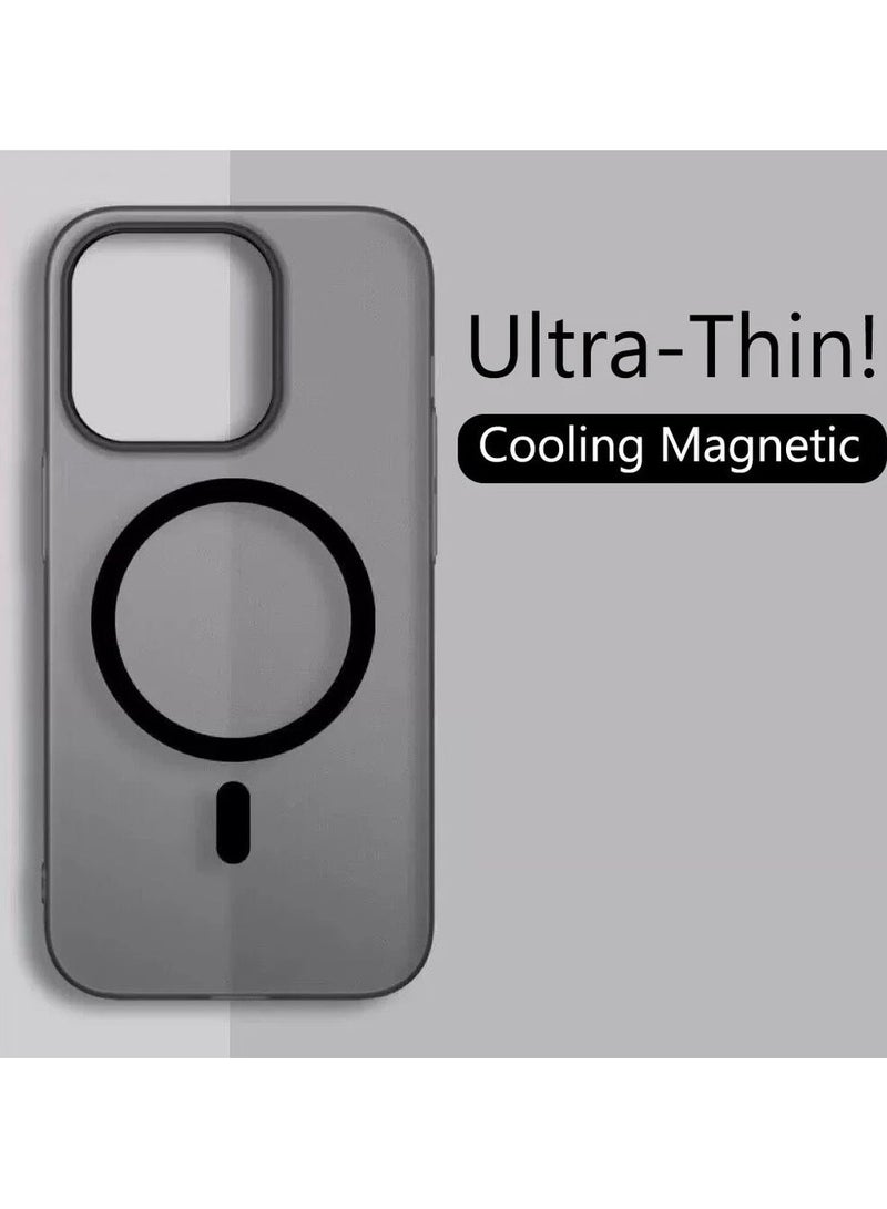 Denx Magsafe Luxury Matte Case for iPhone15 Pro Max Slim Magnetic Clear Shockproof Cover , (Desert titanium) - Image 3