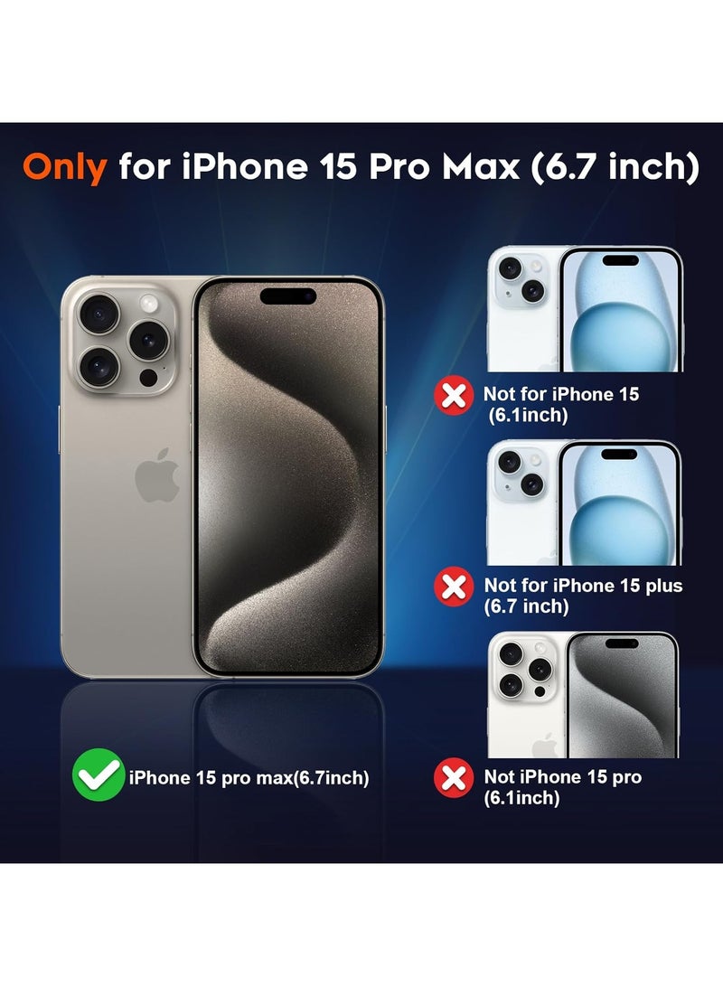 Denx Magsafe Luxury Matte Case for iPhone15 Pro Max Slim Magnetic Clear Shockproof Cover , (Desert titanium) - Image 2