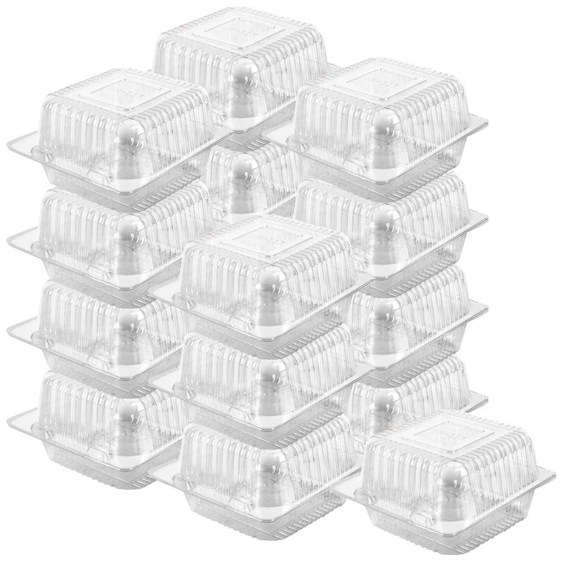 Axe Sickle 100 Count Clear Plastic Hinged Take Out Containers Clamshell Takeout Tray Food Clamshell Containers Outside Diameter for Dessert, Snacksetc, Cakes Slice, Cookies, Salads - Image 1